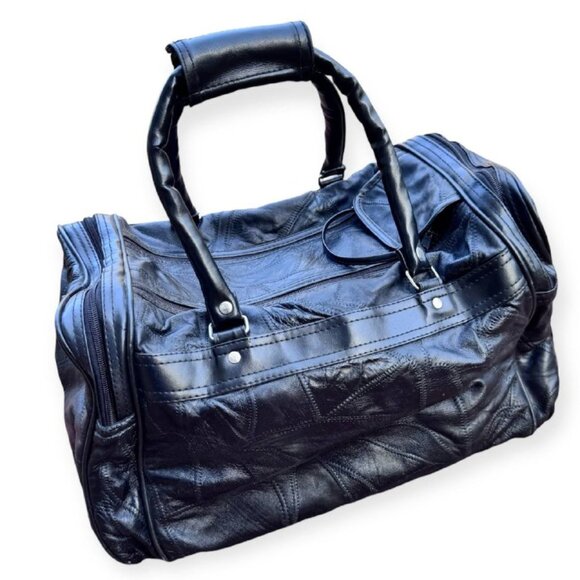 ❌SOLD❌ Leather Travel Weekender Duffle Bag in Black. - Picture 10 of 10